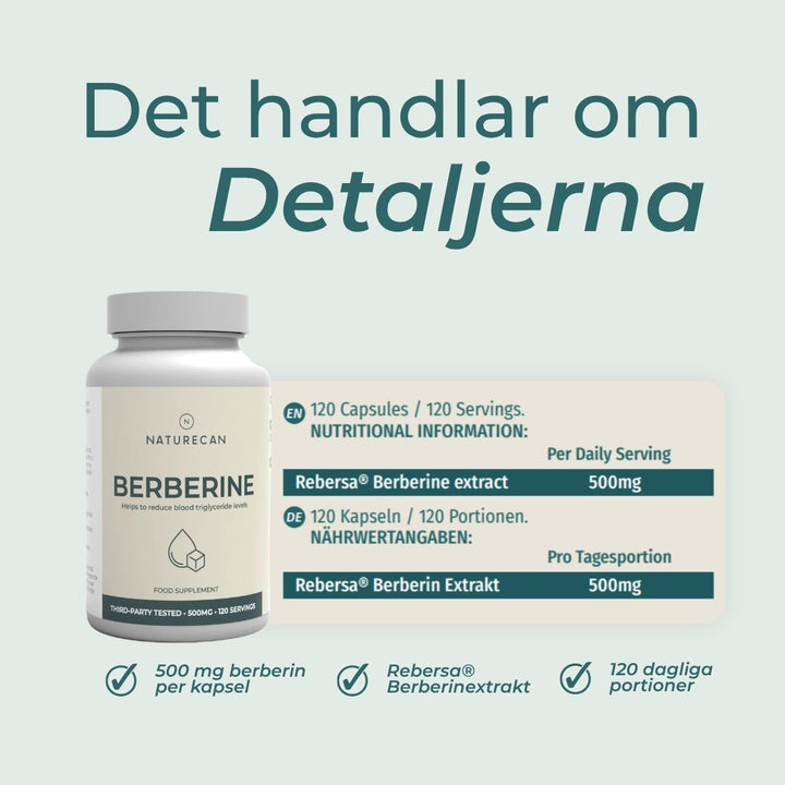 Berberine kapslar näringsinformation