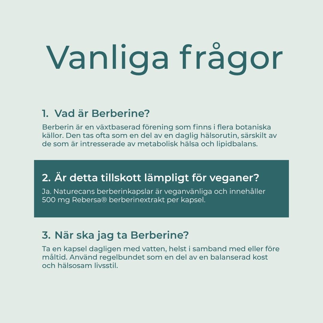 Berberine kapslar FAQs