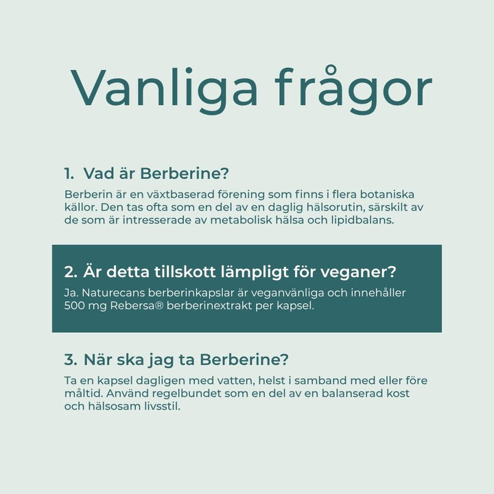 Berberine kapslar FAQs