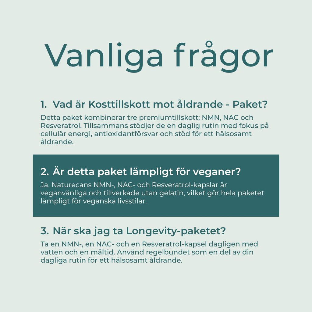 Kosttillskott mot åldrande - Paket