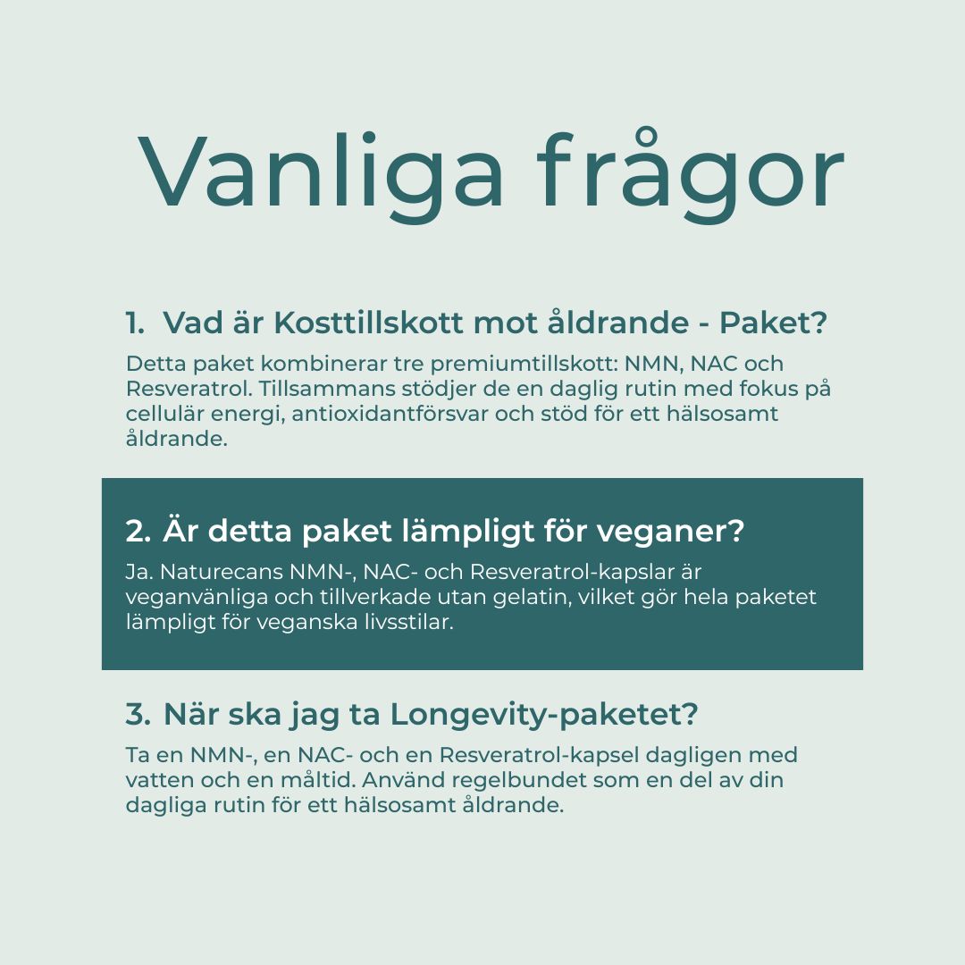 Kosttillskott mot åldrande - Paket