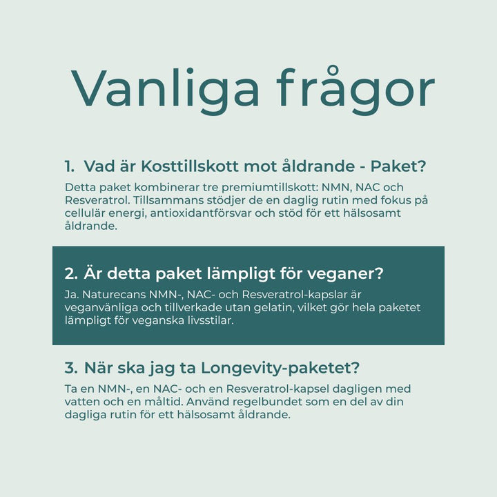 Kosttillskott mot åldrande - Paket