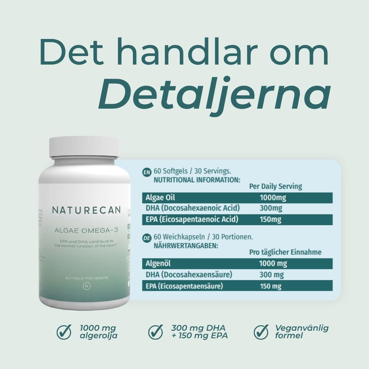 Vegansk omega-3 näringsinformation