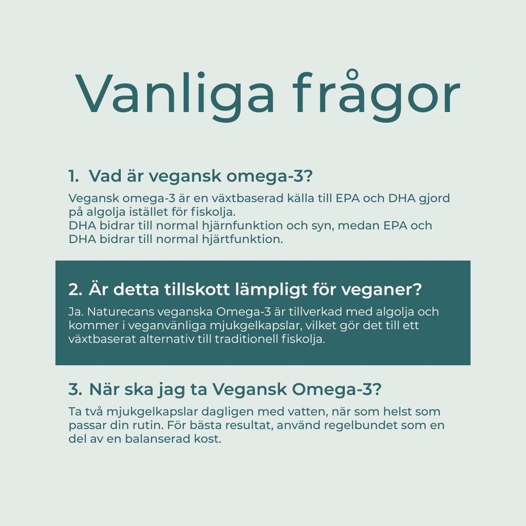 Vegansk omega-3 FAQs