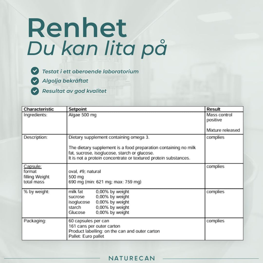 Vegansk omega-3 renhet