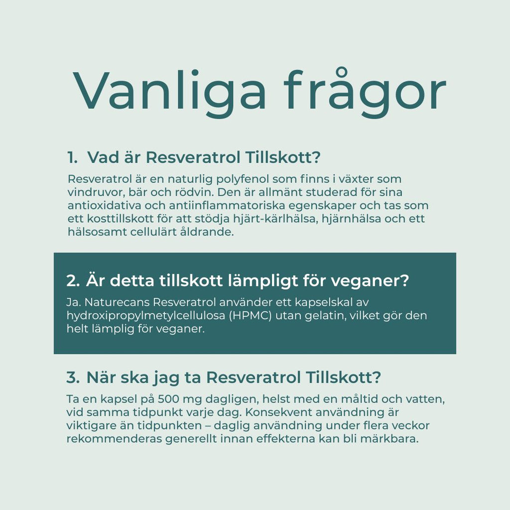 Resveratrol kapslar FAQs