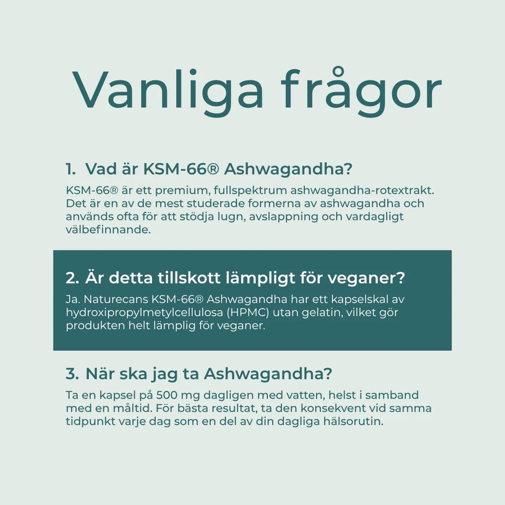 Ashwagandha kapslar FAQs