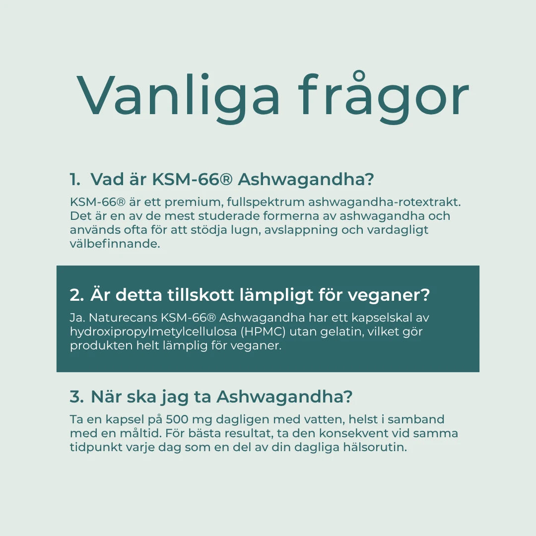Ashwagandha kapslar FAQs