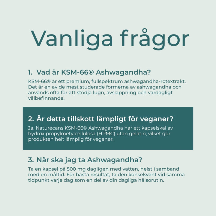 Ashwagandha kapslar FAQs