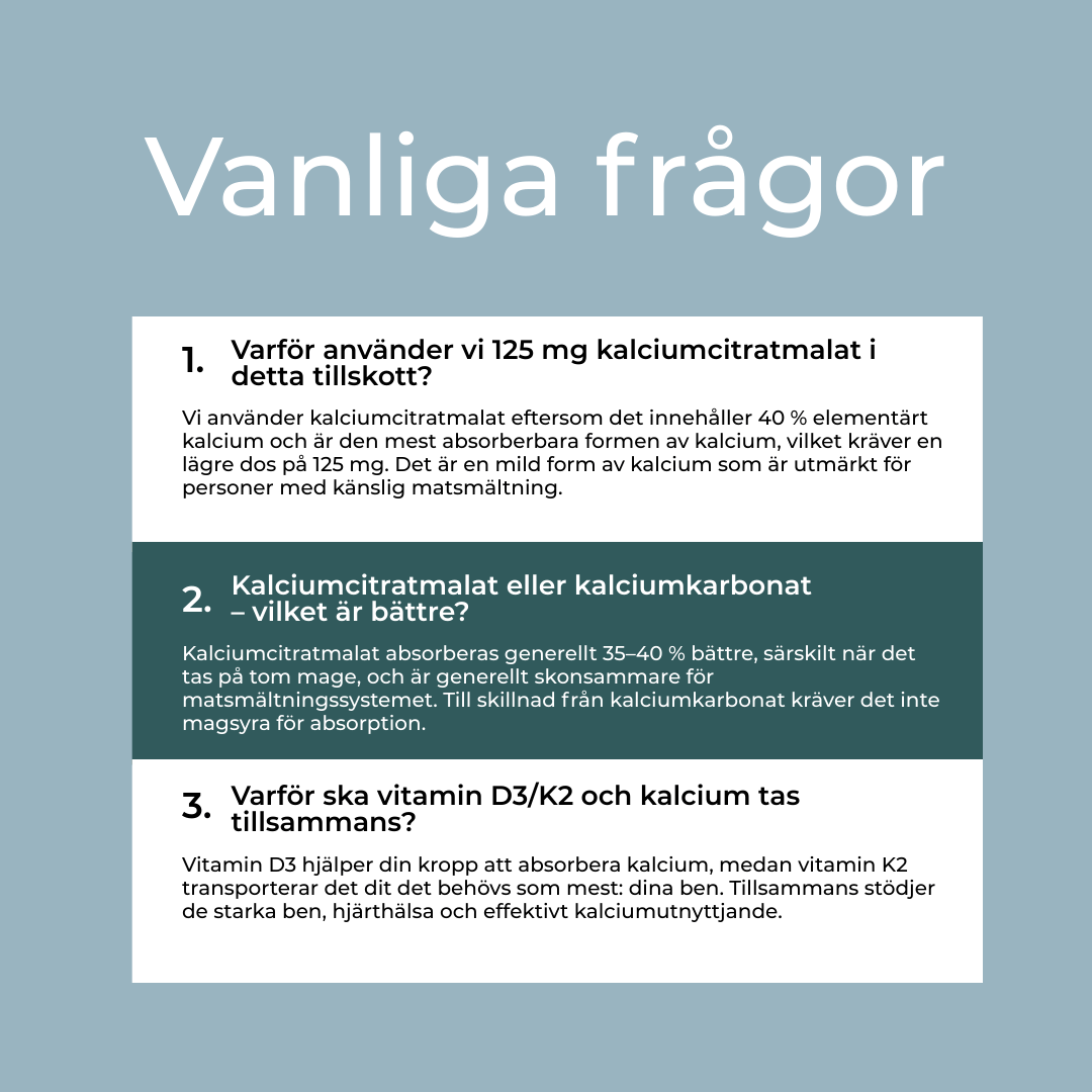 Vanliga frågor kalcium tillskott