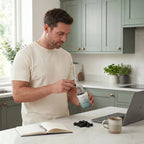 en man som äter shilajit gummies